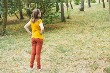 Lost woman in the forest