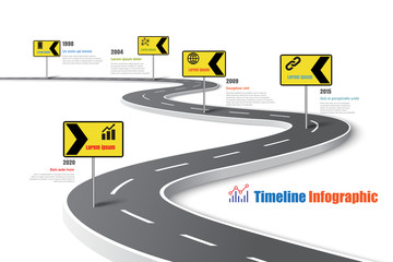 Business road map timeline infographic template with pointers designed for abstract background milestone modern diagram process technology digital marketing data presentation chart Vector illustration