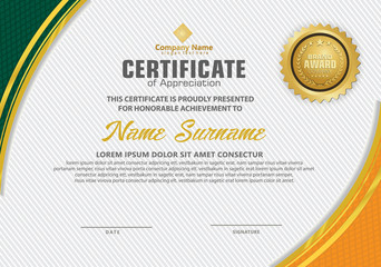 Luxury and elegant modern certificate template with texture pattern background.