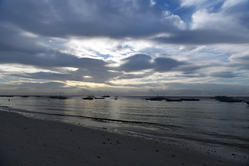 sunset on a tropical island in the philippines
