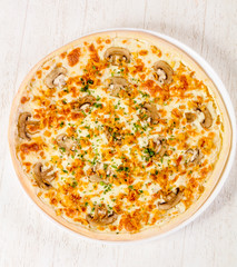 Pizza with mushrooms