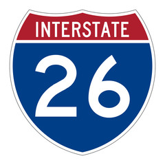 Interstate highway 26 road sign