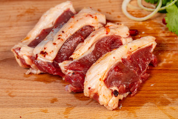Raw lamb meat
