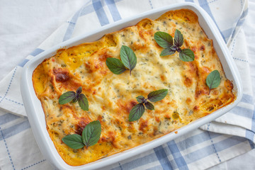 home made italian lasagna with vegetables