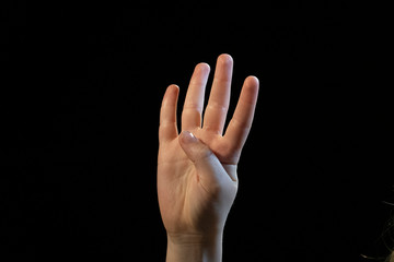Fototapeta premium hand on black background
