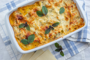 home made italian lasagna with vegetables