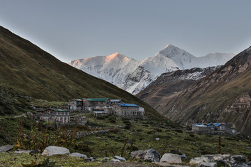 Sunrise in Ledar, Annnapurna circuit, Nepal.