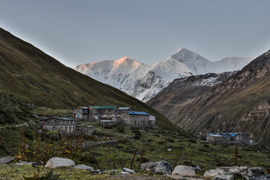 Sunrise in Ledar, Annnapurna circuit, Nepal.