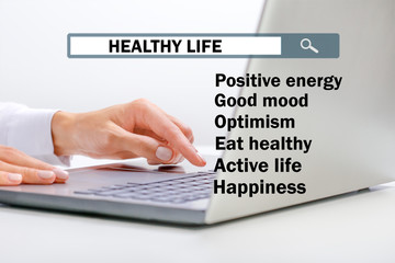 Concept of healthy lifestyle with positive, optimism, happiness, active and eat healthy.