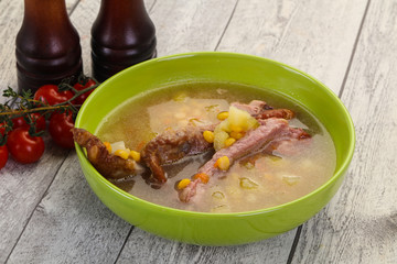 Peas soup with ribs