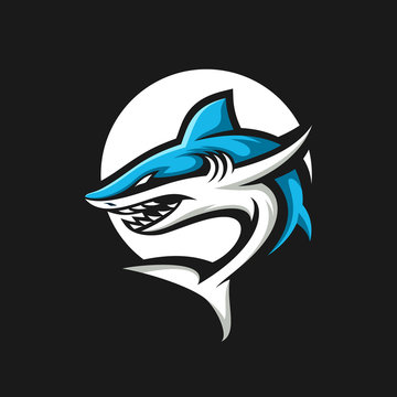 Shark esport gaming mascot logo template Vector
