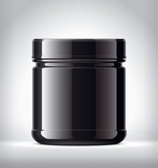 Plastic Jar on background. Glossy surface version.