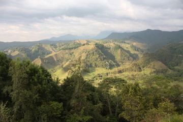 Andean mountains that surround the small Andean and coffee town of Salento, in the Quindio coffee region. Andes. Colombia.