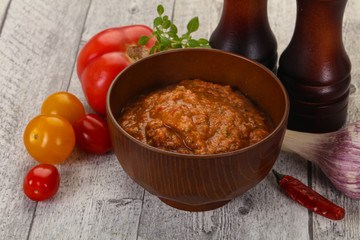 Famous Spanish gazpacho tomato soup