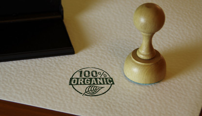 100 percent organic stamp