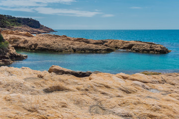 Fototapeta na wymiar Mediterranean sea bay of Costa Brava. Lloret de Mar. Catalonia. Spain.