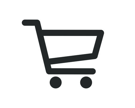 Web store shopping cart icon shape button. Internet shop buy logo symbol sign. Vector illustration image. Isolated on white background.