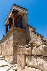 Ruins of the ancient greek palace in Knossos  archaeological site, Crete, Greece