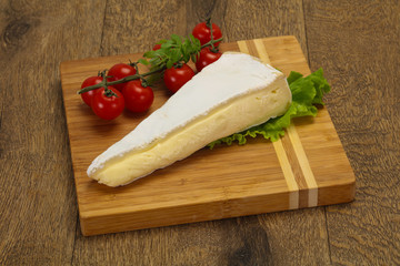 Brie cheese triangle served salad
