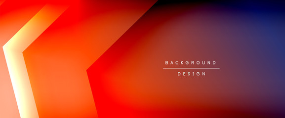 Arrow lines, technology digital template with shadows and lights on gradient background. Trendy simple fluid color gradient abstract background with dynamic straight shadow lines effect