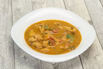 Traditional thai curry chicken soup