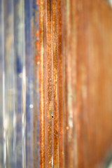 Rust fence background with selective focus