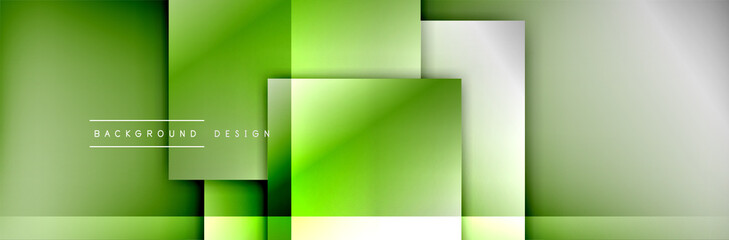 Square shapes composition geometric abstract background. 3D shadow effects and fluid gradients. Modern overlapping forms