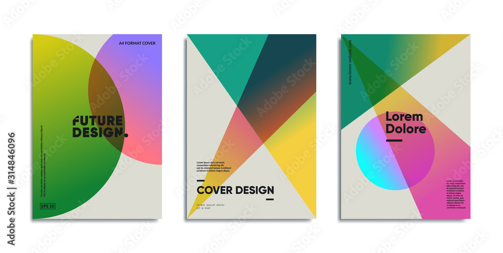 Poster minimal covers set. simple gradient shapes composition. eps10 vector.