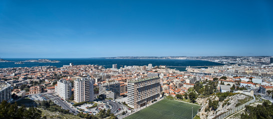 aerial view of Marseille france