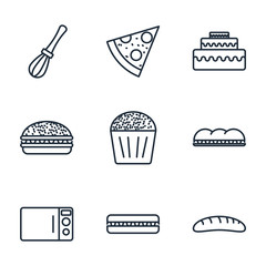 Set Bakery icon template color editable. Bakery shop elements pack symbol vector sign isolated on white background illustration for graphic and web design.