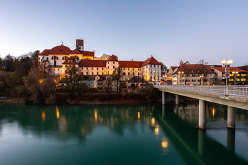 Panoramic view of old town Fuessen, Bavaria Germany