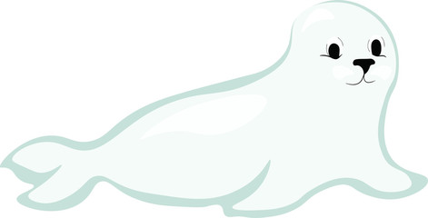 Seal cartoon animals character . Vector isolated illustration on white background . Concept for print, logo, icon 