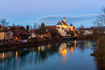 Panoramic view of old town Fuessen, Bavaria Germany