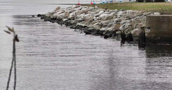 A part of the lakeside in the city of Vastervik.
