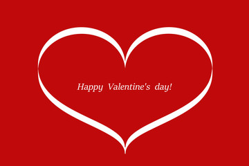 Heart icon on a red background. Valentine's Day. The 14th of February. Illustration