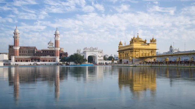 India, Punjab, Amritsar, (Golden Temple), The Harmandir Sahib, one of the most revered spiritual sites of Sikhism - time lapse