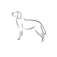 Vector Dog Head Black and White Logo, Sign, Design. symbol. Mammals. Illustrator. on white background
