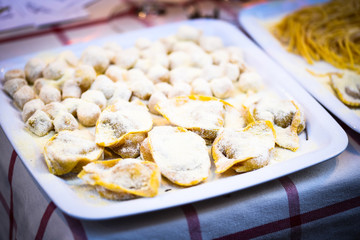 delicious fresh italian pasta close up view