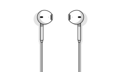 Earpods headphone. Vector illustration. Isolated on a white background.