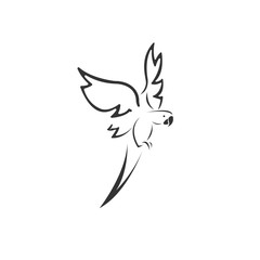 Vector of a parrot icon to animal Black and White Logo, Sign, Design. symbol. Illustrator. on white background