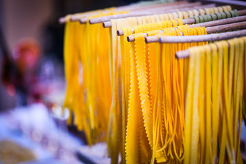 delicious fresh italian pasta close up view