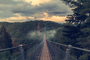 View of a suspension bridge in Germany, Geierlay.