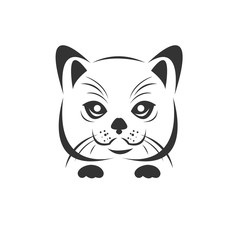 Vector of a cat face icon to animal Black and White Logo, Sign, Design. symbol. Illustrator. on white background