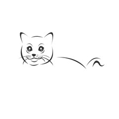 Vector of a cat icon to animal Black and White Logo, Sign, Design. symbol. Illustrator. on white background