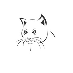 Vector of a cat icon to animal Black and White Logo, Sign, Design. symbol. Illustrator. on white background