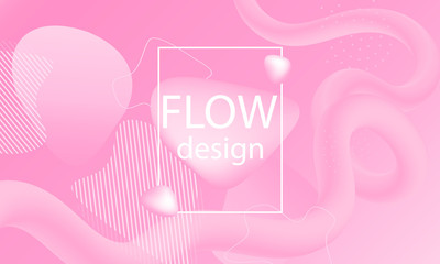 Pink design. Fluid shapes. Vector illustration.