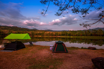 Jedkod- Pongkonsao Natural Study & Eco Center-Saraburi:December21, 2019,the atmosphere within the national park,with tourists coming to tents, always resting during holidays, Kaeng Khoi area,Thailand