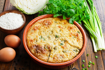 Vegetable casserole with cabbage