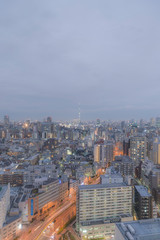 東京都文京区後楽園から見る東京の夜景