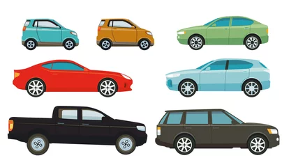 Tuinposter Autorace Auto& 39 s, sedans en SUV-voertuigen, illustratie